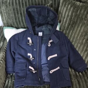 Navy Blue Kids Hooded Toggle Coat